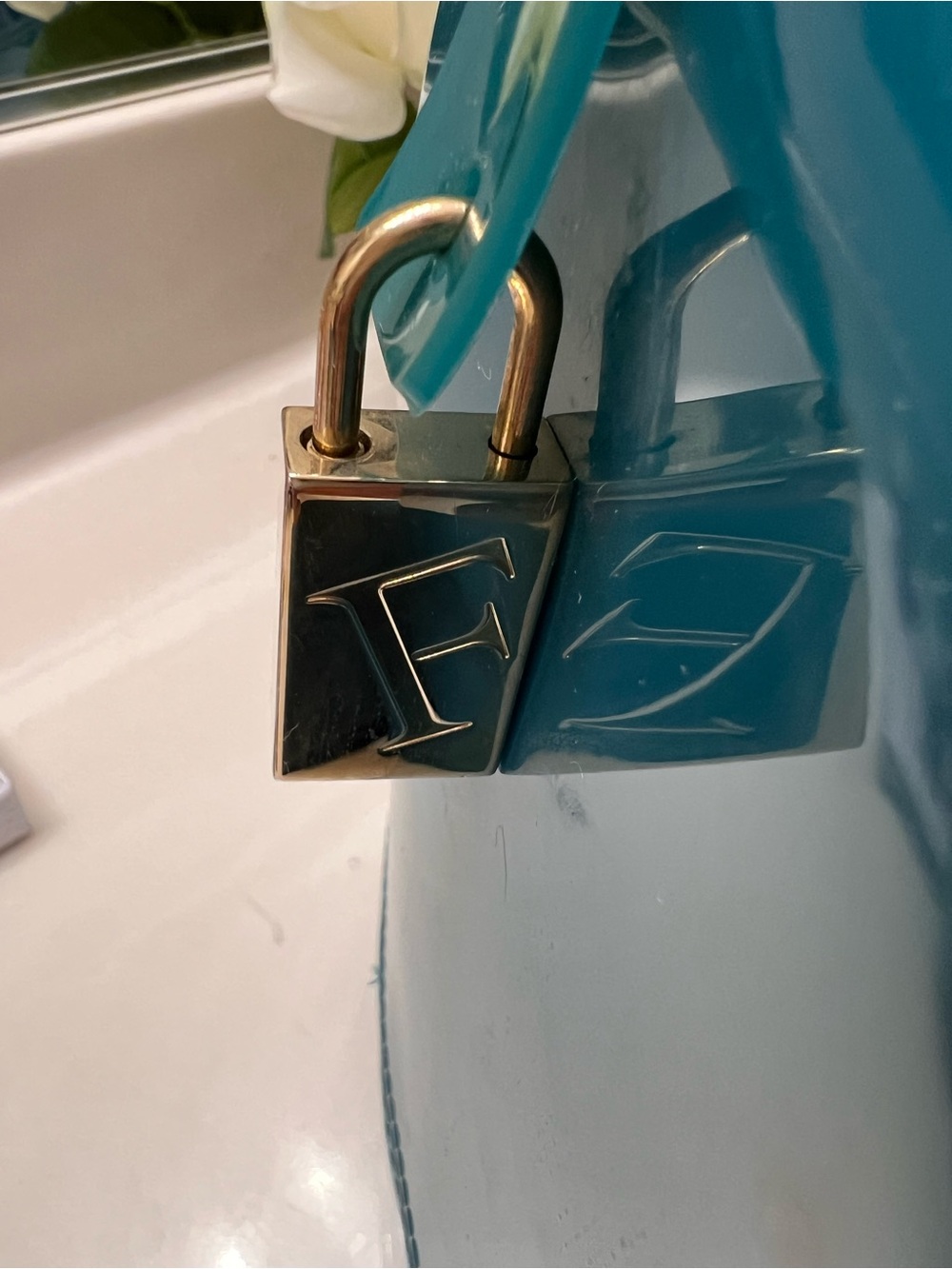 Furla Teal Jelly Bag with Pouch - Picture 6 of 16